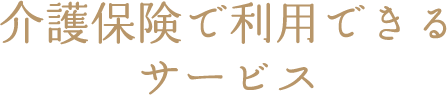 介護保険で利用できるサービス